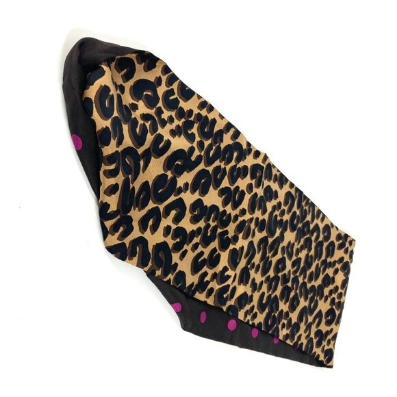 LOUIS VUITTON Leopard logo snood Leopard print leopard Scarf silk Brown/Black - Picture 1 of 8